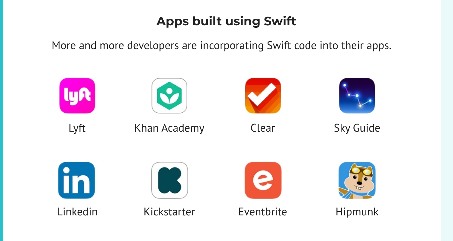Apps built using Swift