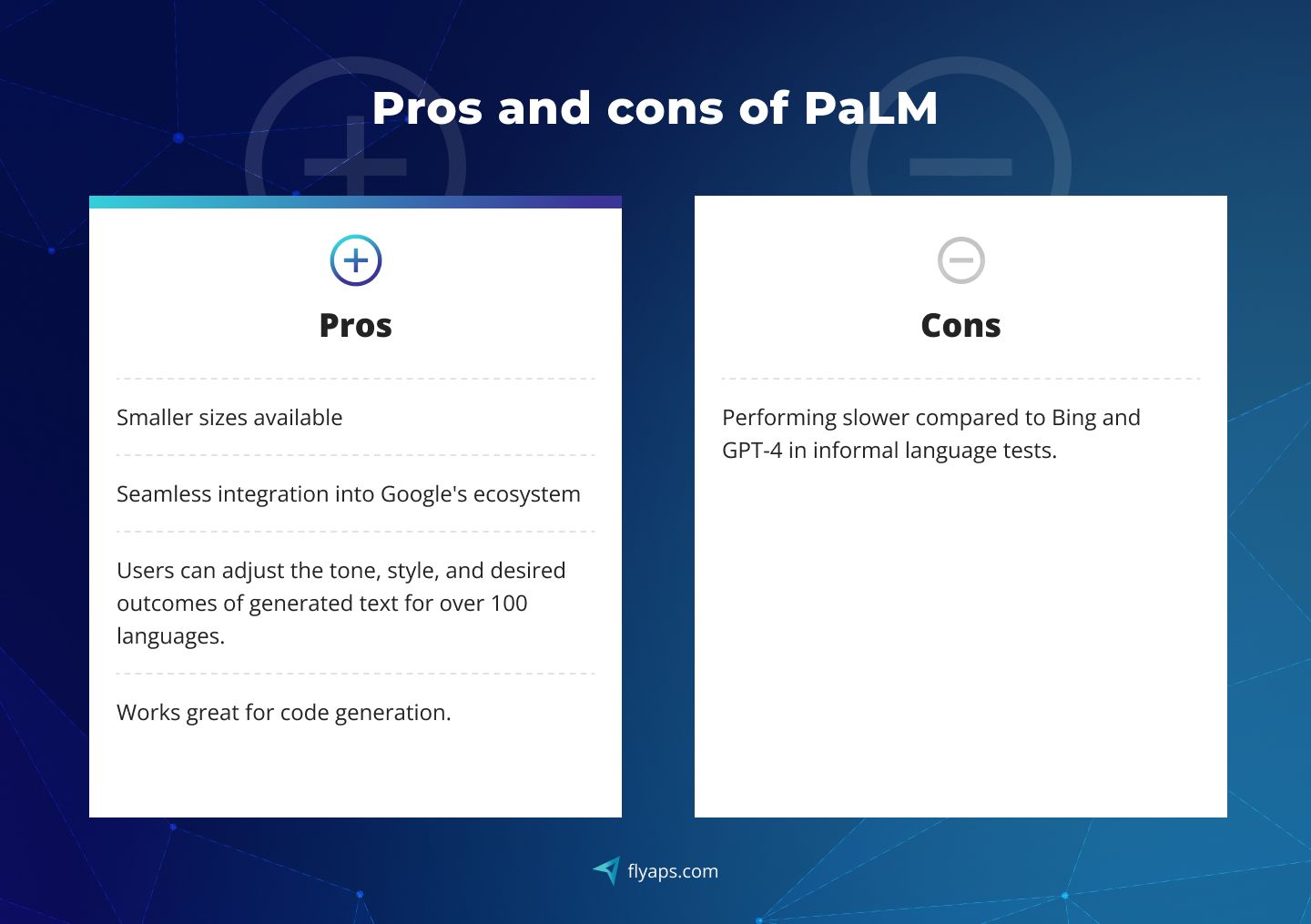 Pros and cons of PaLM