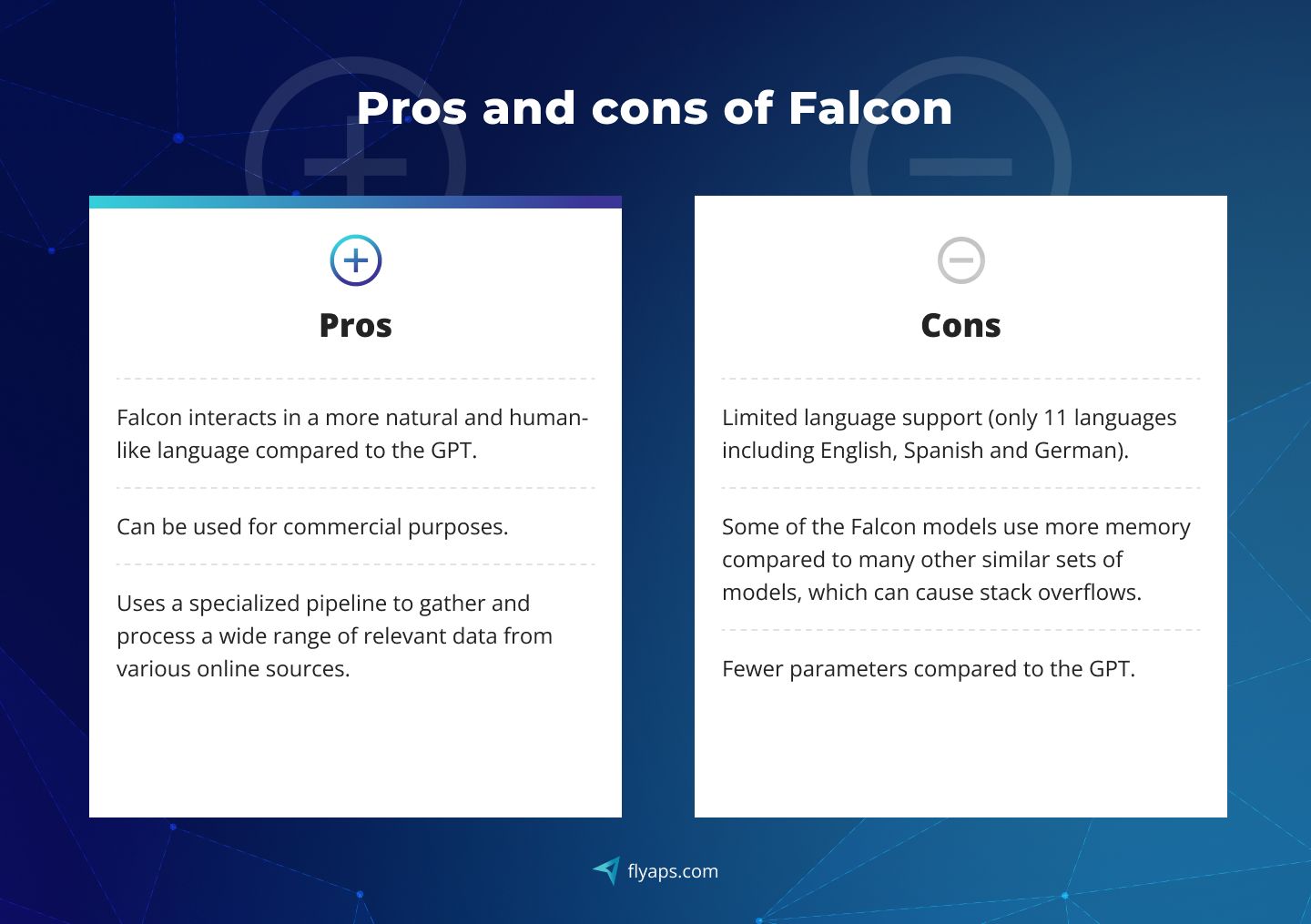Pros and cons of Falcon