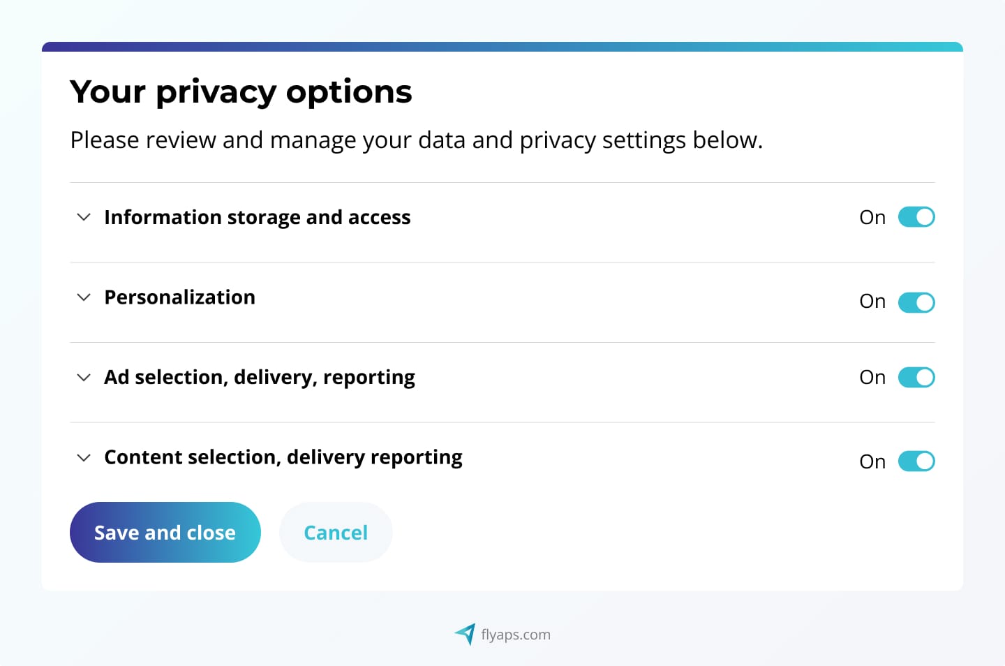 Example of a user-friendly interface explaining the purpose of data collection