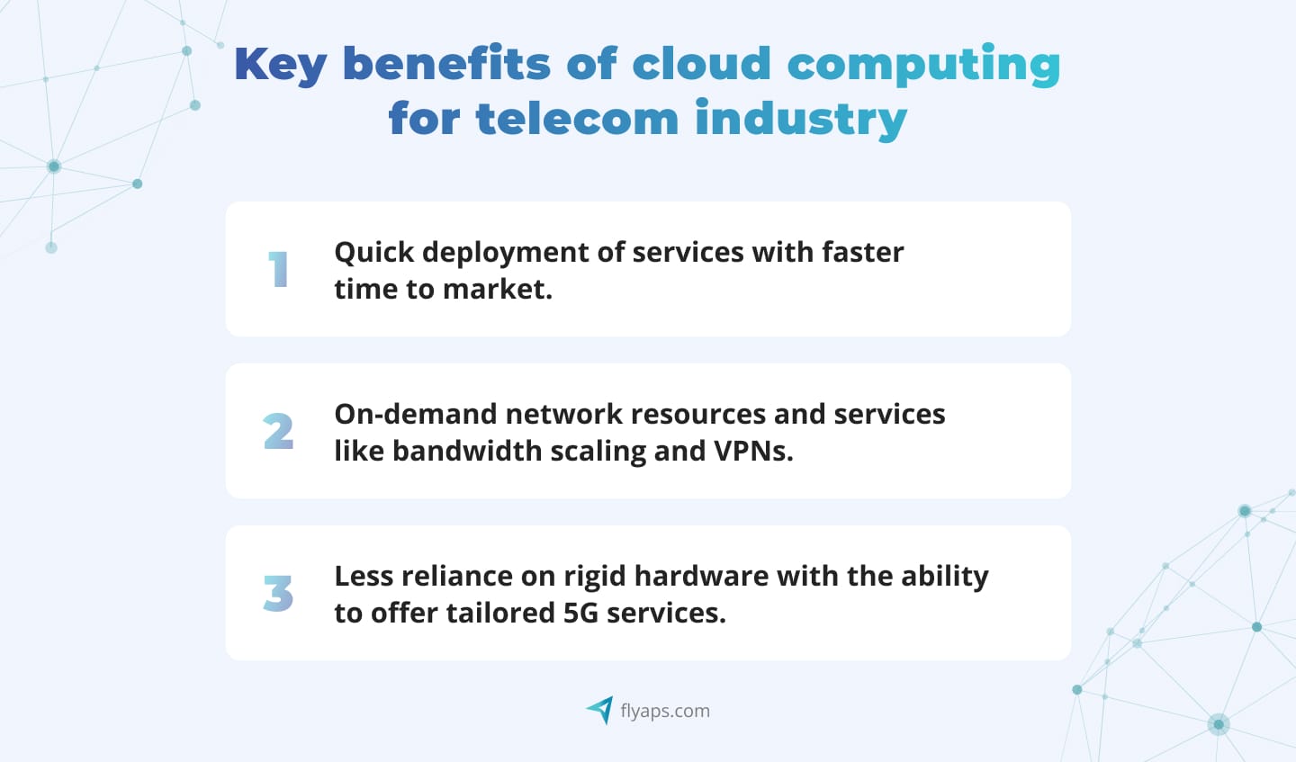 Main benefits of cloud computing for telecoms