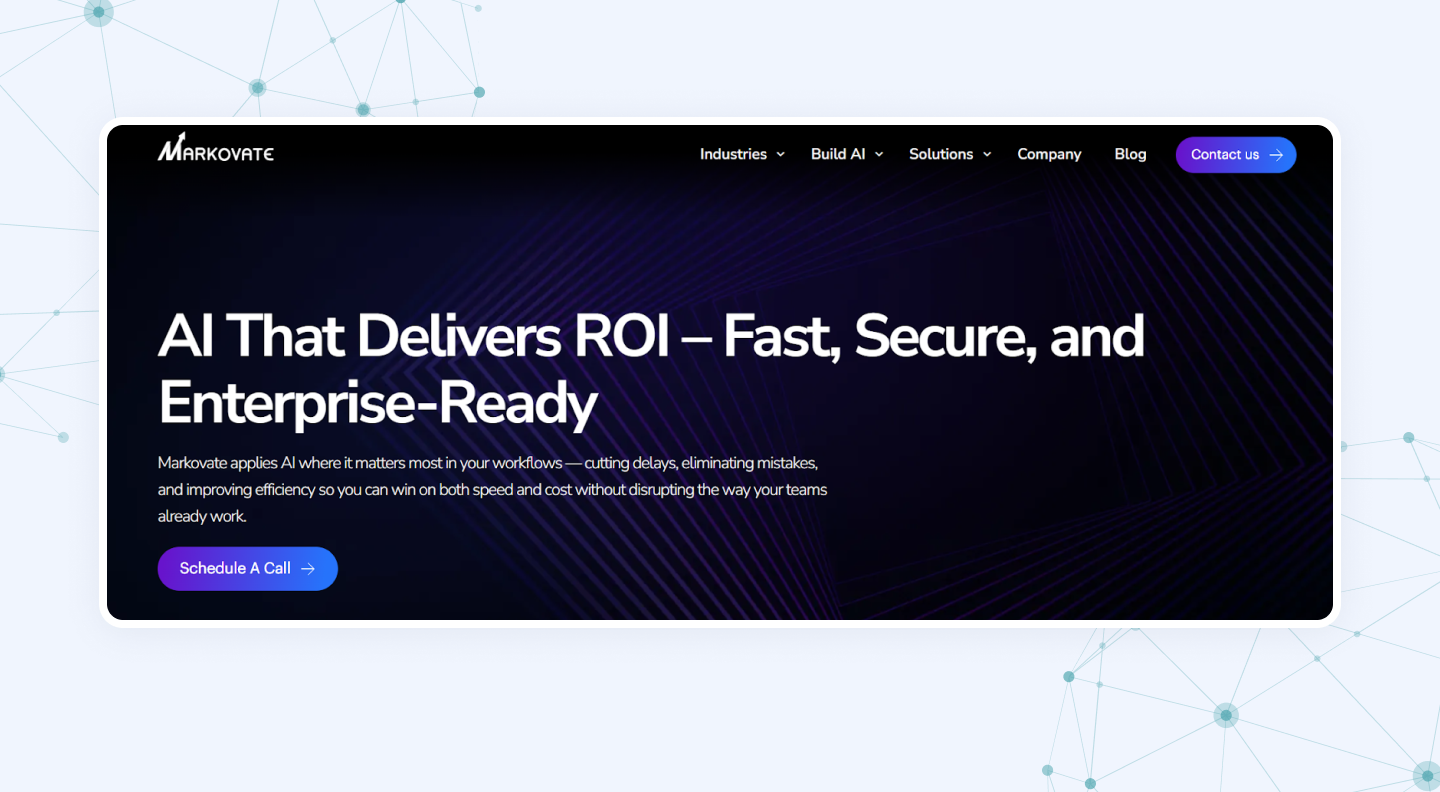 Markovate AI software development company